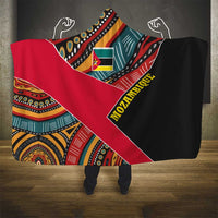 Mozambique Hooded Blanket with Red Black Geometric Design and Tribal Pattern - Wonder Print Shop