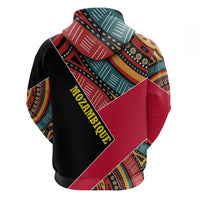 Mozambique Hoodie with Red Black Geometric Design and Tribal Pattern - Wonder Print Shop