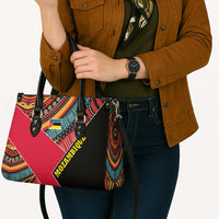 Mozambique Leather Bag with Red Black Geometric Design and Tribal Pattern - Wonder Print Shop