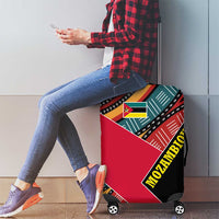Mozambique Luggage Cover with Red Black Geometric Design and Tribal Pattern - Wonder Print Shop