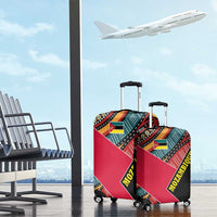 Mozambique Luggage Cover with Red Black Geometric Design and Tribal Pattern - Wonder Print Shop
