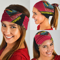 Mozambique Neck Gaiter with Red Black Geometric Design and Tribal Pattern TS04