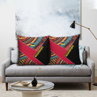 Mozambique Pillow Cover with Red Black Geometric Design and Tribal Pattern - Wonder Print Shop