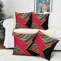 Mozambique Pillow Cover with Red Black Geometric Design and Tribal Pattern - Wonder Print Shop
