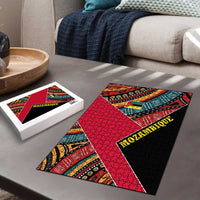 Mozambique Puzzle with Red Black Geometric Design and Tribal Pattern - Wonder Print Shop