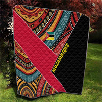 Mozambique Quilt with Red Black Geometric Design and Tribal Pattern - Wonder Print Shop