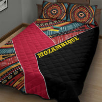 Mozambique Quilt Bed Set with Red Black Geometric Design and Tribal Pattern - Wonder Print Shop
