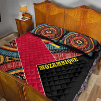Mozambique Quilt Bed Set with Red Black Geometric Design and Tribal Pattern - Wonder Print Shop