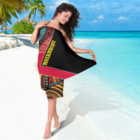 Mozambique Sarong with Red Black Geometric Design and Tribal Pattern - Wonder Print Shop
