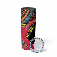 Mozambique Skinny Tumbler with Red Black Geometric Design and Tribal Pattern - Wonder Print Shop