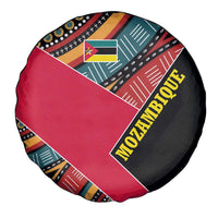 Mozambique Spare Tire Cover with Red Black Geometric Design and Tribal Pattern - Wonder Print Shop