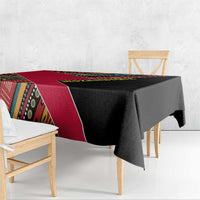 Mozambique Tablecloth with Red Black Geometric Design and Tribal Pattern - Wonder Print Shop