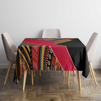 Mozambique Tablecloth with Red Black Geometric Design and Tribal Pattern - Wonder Print Shop