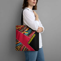 Mozambique Tote Bag with Red Black Geometric Design and Tribal Pattern - Wonder Print Shop