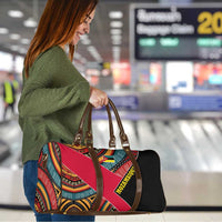 Mozambique Travel Bag with Red Black Geometric Design and Tribal Pattern - Wonder Print Shop
