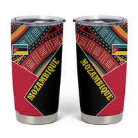Mozambique Tumbler Cup with Red Black Geometric Design and Tribal Pattern - Wonder Print Shop