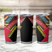 Mozambique Tumbler Cup with Red Black Geometric Design and Tribal Pattern - Wonder Print Shop