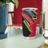 Mozambique Tumbler Cup with Red Black Geometric Design and Tribal Pattern - Wonder Print Shop