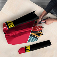 Mozambique Umbrella with Red Black Geometric Design and Tribal Pattern - Wonder Print Shop