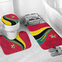Mozambique Bathroom Set with Red Yellow Green Wave Design and National Emblem - Wonder Print Shop
