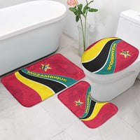 Mozambique Bathroom Set with Red Yellow Green Wave Design and National Emblem - Wonder Print Shop