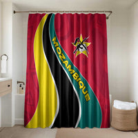 Mozambique Bathroom Set with Red Yellow Green Wave Design and National Emblem - Wonder Print Shop