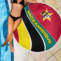 Mozambique Beach Blanket with Red Yellow Green Wave Design and National Emblem - Wonder Print Shop