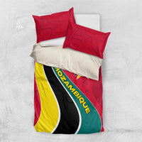 Mozambique Bedding Set with Red Yellow Green Wave Design and National Emblem - Wonder Print Shop