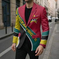 Mozambique Blazer with Red Yellow Green Wave Design and National Emblem - Wonder Print Shop