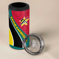 Mozambique 4 in 1 Can Cooler Tumbler with Red Yellow Green Wave Design and National Emblem - Wonder Print Shop