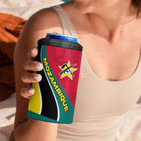 Mozambique 4 in 1 Can Cooler Tumbler with Red Yellow Green Wave Design and National Emblem - Wonder Print Shop