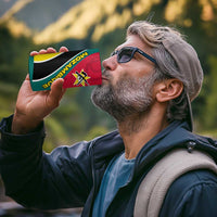 Mozambique 4 in 1 Can Cooler Tumbler with Red Yellow Green Wave Design and National Emblem - Wonder Print Shop