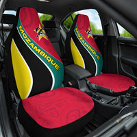 Mozambique Car Seat Cover with Red Yellow Green Wave Design and National Emblem - Wonder Print Shop