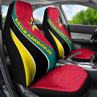 Mozambique Car Seat Cover with Red Yellow Green Wave Design and National Emblem - Wonder Print Shop