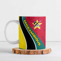 Mozambique Ceramic Mug with Red Yellow Green Wave Design and National Emblem - Wonder Print Shop