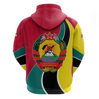 Mozambique Hoodie with Red Yellow Green Wave Design and National Emblem - Wonder Print Shop