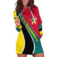 Mozambique Hoodie Dress with Red Yellow Green Wave Design and National Emblem - Wonder Print Shop