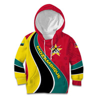 Mozambique Kid Hoodie with Red Yellow Green Wave Design and National Emblem - Wonder Print Shop