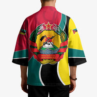 Mozambique Kimono with Red Yellow Green Wave Design and National Emblem - Wonder Print Shop