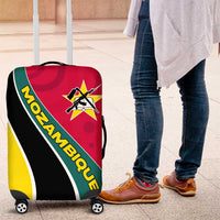 Mozambique Luggage Cover with Red Yellow Green Wave Design and National Emblem - Wonder Print Shop