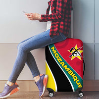 Mozambique Luggage Cover with Red Yellow Green Wave Design and National Emblem - Wonder Print Shop