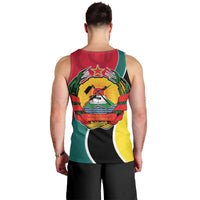 Mozambique Men Tank Top with Red Yellow Green Wave Design and National Emblem - Wonder Print Shop