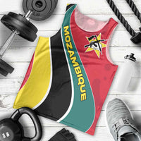 Mozambique Men Tank Top with Red Yellow Green Wave Design and National Emblem - Wonder Print Shop