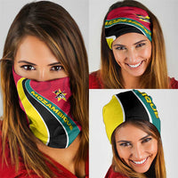 Mozambique Neck Gaiter with Red Yellow Green Wave Design and National Emblem TS04