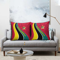 Mozambique Pillow Cover with Red Yellow Green Wave Design and National Emblem - Wonder Print Shop