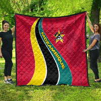 Mozambique Quilt with Red Yellow Green Wave Design and National Emblem - Wonder Print Shop