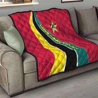 Mozambique Quilt with Red Yellow Green Wave Design and National Emblem - Wonder Print Shop