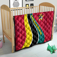 Mozambique Quilt with Red Yellow Green Wave Design and National Emblem - Wonder Print Shop
