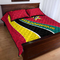 Mozambique Quilt Bed Set with Red Yellow Green Wave Design and National Emblem - Wonder Print Shop
