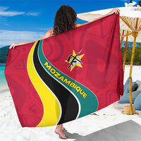 Mozambique Sarong with Red Yellow Green Wave Design and National Emblem - Wonder Print Shop